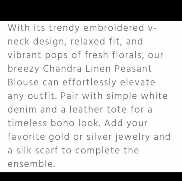 NWT Johnny Was Rose Linen Top XS Chandra New - Picture 6 of 7